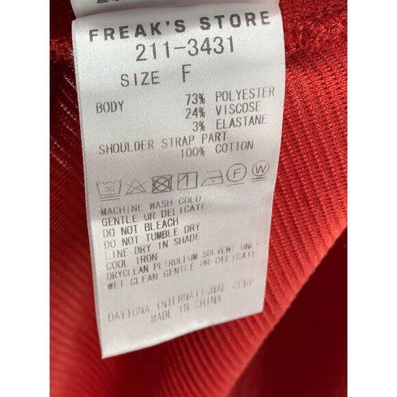 FREAKS STORE Women's Red Textured Sleeveless Halter Tie-Back Jumpsuit SZ M/L - Picture 12 of 12